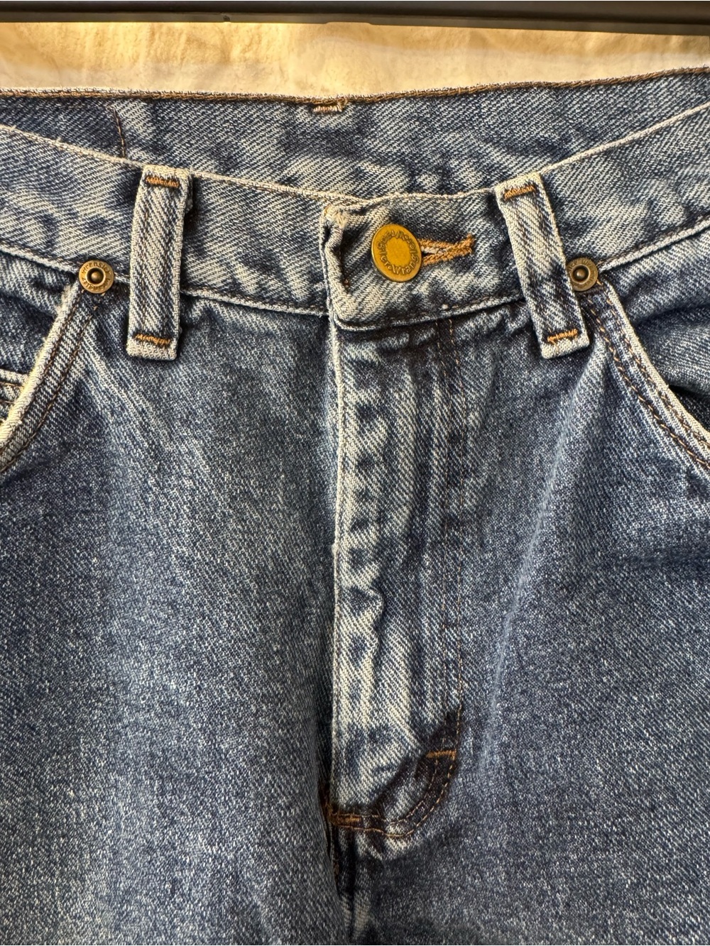 Vintage Men's Wrangler Five Star Premium Jeans Straight Medium Wash Size 28X29 - Picture 3 of 13
